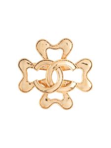 CHANEL Pre-Owned broche à logo CC - Or