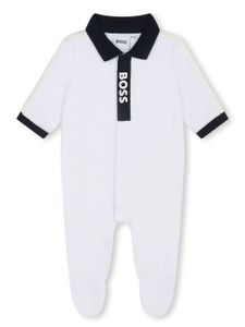 BOSS Kidswear pyjama en velours à logo imprimé - Blanc