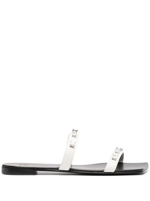 Giuseppe Zanotti sandales Croisette à ornements en cristal - Blanc