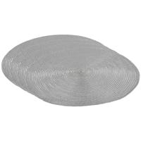 Placemat - Set van 4x stuks - metallic zilver - 38 cm - rond - geverfd jute - onderlegger