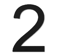 LIROdesign huisnummer 2 zwart - 30 cm - per stuk