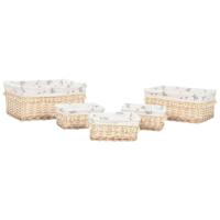 Wasmand Home ESPRIT Natuurlijk vlechtwerk Shabby Chic 48 x 38 x 22 cm 5 Onderdelen