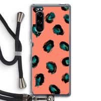 Pink Cheetah: Sony Xperia 5 Transparant Hoesje met koord