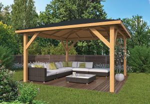 Prieel Lariks Douglas Syros - 430x430 cm- Puntdak- Onbehandeld lariks Douglas hout- Tuindeco