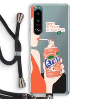 Peach please!: Sony Xperia 5 III Transparant Hoesje met koord