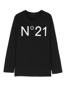 Nº21 Kids t-shirt en coton à logo imprimé - Noir