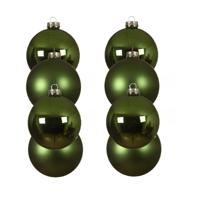 Decoris kerstballen - 8x st - groen - D10 cm - glas - kerstversiering