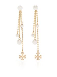 Tory Burch boucles d'oreilles pendantes serties de perles