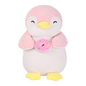 Miniso pluchen pinguïn met donut - roze