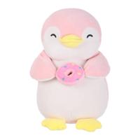 Miniso pluchen pinguïn met donut - roze