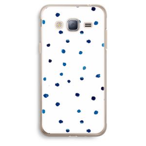 Blauwe stippen: Samsung Galaxy J3 (2016) Transparant Hoesje