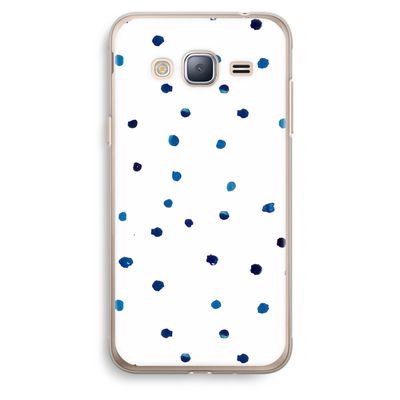Blauwe stippen: Samsung Galaxy J3 (2016) Transparant Hoesje