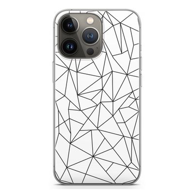Geometrische lijnen zwart: iPhone 13 Pro Transparant Hoesje