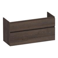 Brauer Delight - Onderkast - 120 cm - met 2 Softclose Lades Greeploos en 1 Sifon Uitsparing - Lamellen Eiken Zwart