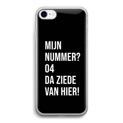 Da ziede van hier - Zwart: iPhone SE 2020 Transparant Hoesje