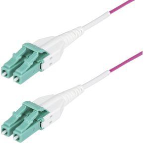 StarTech.com 2m LC naar LC (UPC) OM4 Multimode Glasvezel Netwerkkabel, Erika Violet, 50/125µm, 40G/1