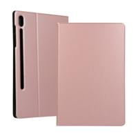 Voltage elastische textuur horizontale Flip lederen case voor Galaxy tab S6 T860 met houder (Rose goud)