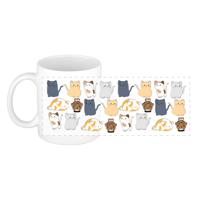 Cadeau koffie/thee mok - lieve kat/poes - wit - 300 ml - keramiek Cadeau koffie/thee mok - lieve kat/poes - wit - 300 ml - keramiek