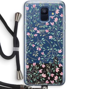 Sierlijke bloemen: Samsung Galaxy A6 (2018) Transparant Hoesje met koord