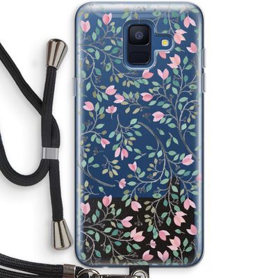 Sierlijke bloemen: Samsung Galaxy A6 (2018) Transparant Hoesje met koord