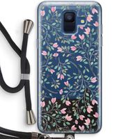 Sierlijke bloemen: Samsung Galaxy A6 (2018) Transparant Hoesje met koord
