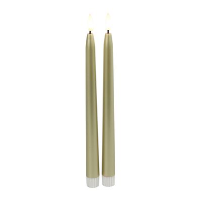 Countryfield Led dinerkaarsen 2x st- goud - 28 cm - afstandsbediening