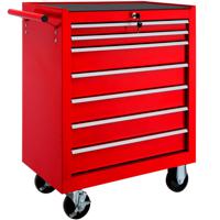 tectake® - Gereedschapswagen met 7 lades - rood - 402799