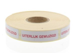 Strooketiket uiterlijk gewijzigd 44 x 11mm