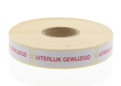 Strooketiket uiterlijk gewijzigd 44 x 11mm