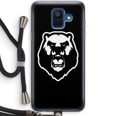 Angry Bear (black): Samsung Galaxy A6 (2018) Transparant Hoesje met koord