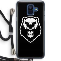 Angry Bear (black): Samsung Galaxy A6 (2018) Transparant Hoesje met koord