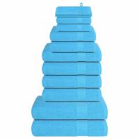VidaXL 12-delige handdoekenset 360 g/m² 100% katoen turquoise
