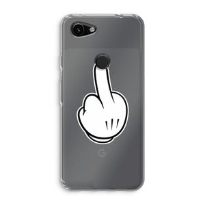 Middle finger white: Google Pixel 3a Transparant Hoesje