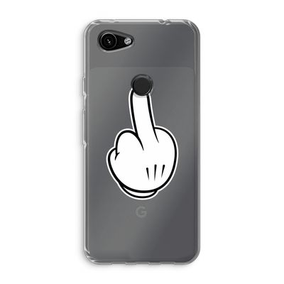 Middle finger white: Google Pixel 3a Transparant Hoesje