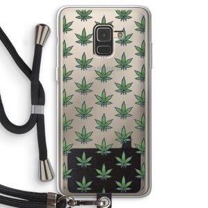 Weed: Samsung Galaxy A8 (2018) Transparant Hoesje met koord