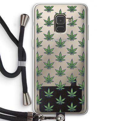 Weed: Samsung Galaxy A8 (2018) Transparant Hoesje met koord