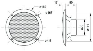 Harvia | Luidspeaker FR16WP, 80 W, 16 cm