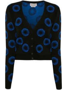 Alexander McQueen cardigan à motif Iris en intarsia - Noir