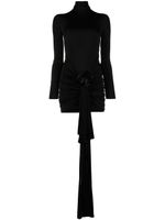 Saint Laurent robe courte à appliques fleurs - Noir