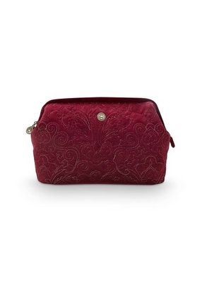 Pip Studio Pip Studio Cooper Cosmetic Purse Extra Large Velvet Quiltey Days Red 30x20.7x13.8 cm