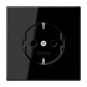 Jung LS990 stopcontact 1-voudig met randaarde zwart