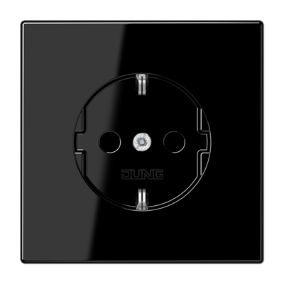 Jung LS990 stopcontact 1-voudig met randaarde zwart