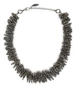 Brunello Cucinelli collier plastron à perles - Gris