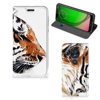 Bookcase Motorola Moto G7 Play Watercolor Tiger