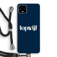 Topwijf Navy: Pixel 4 XL Transparant Hoesje met koord