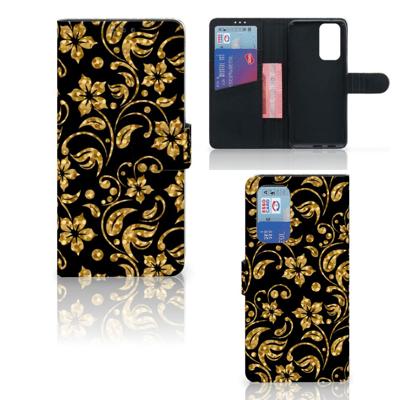OnePlus 9 Pro Hoesje Gouden Bloemen OnePlus 9 Pro Hoesje Gouden Bloemen