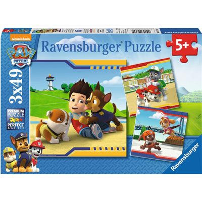 Paw Patrol: Helden met vacht puzzels, 3x 49 stukjes