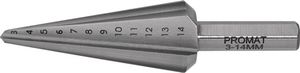 Promat Getrapte plaatboor | boorbereik 3-14 mm | HSS totale lengte 58 mm | snedeaantal 2 - 4000862031 - 4000862031