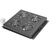 Digitus DN-19 FAN-4-B-N 19 inch 4 x Ventilator voor patchkast 1 HE Vast inbouw, Met schakelaar Geschikt voor kastdiepte: vanaf 600 mm Zwart (RAL 9005)