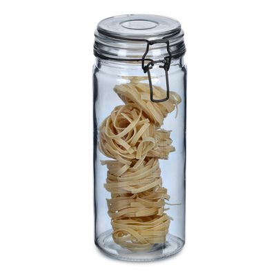 Weckpotten/inmaakpotten - 1L - grijs - glas - beugelsluiting - D10 x H20 cm Weckpotten/inmaakpotten - 1L - grijs - glas - beugelsluiting - D10 x H20 cm